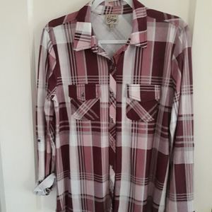 Plaid button down shirt